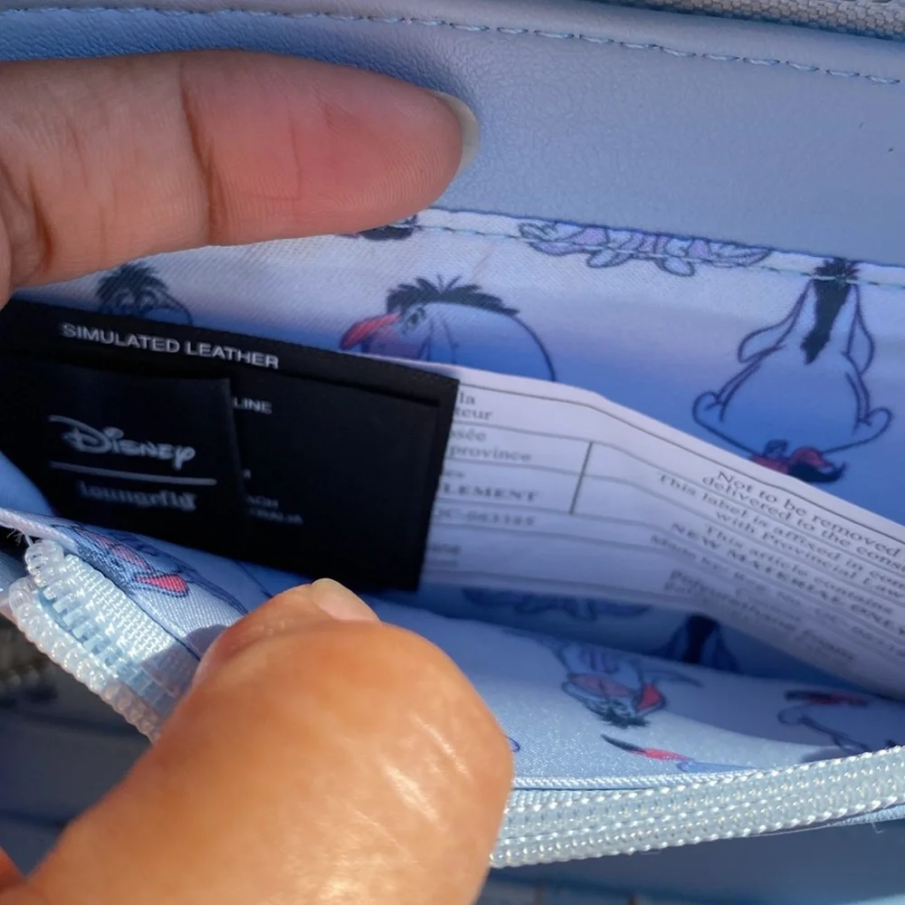 Disney Loungefly Eeyore Wallet Hard Tag Silver hardware - Picture 7 of 8